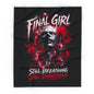 Final Girl Fleece Blanket — "Still Breathing, Still Dangerous" Horror Throw