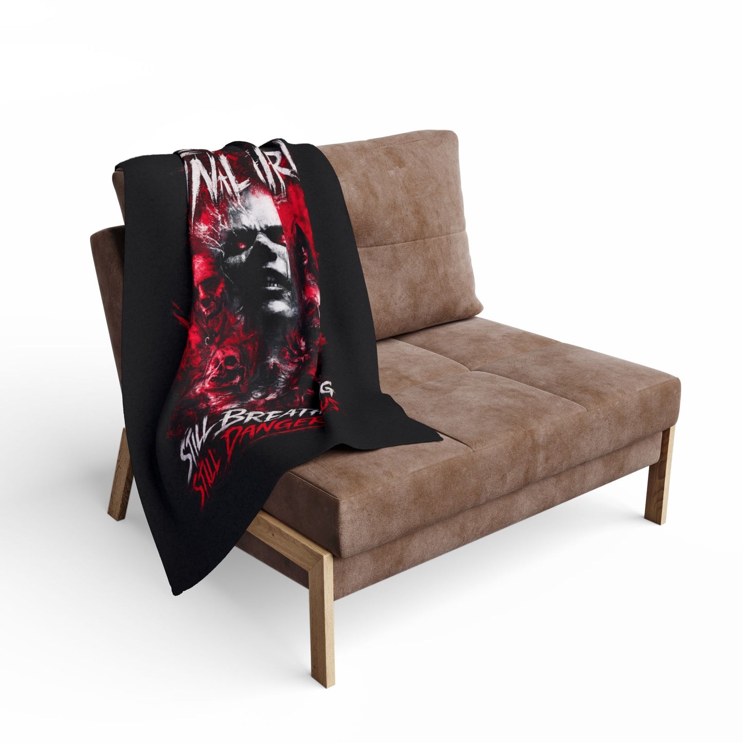 Final Girl Fleece Blanket — "Still Breathing, Still Dangerous" Horror Throw