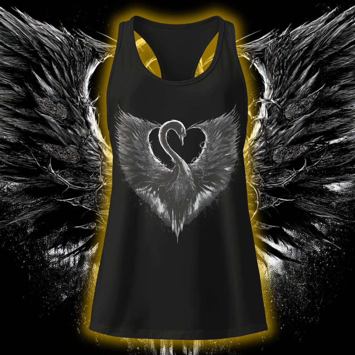 WOMEN'S FITTED "EVIL SWAN" TANK TOP