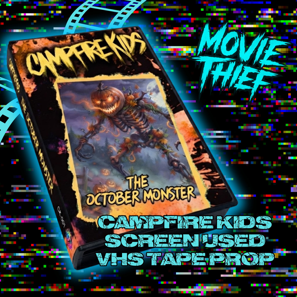 SCREEN USED CAMPIRE KIDS VHS PROP "THE OCTOBER MONSTER" MOVIE THIEF PROP