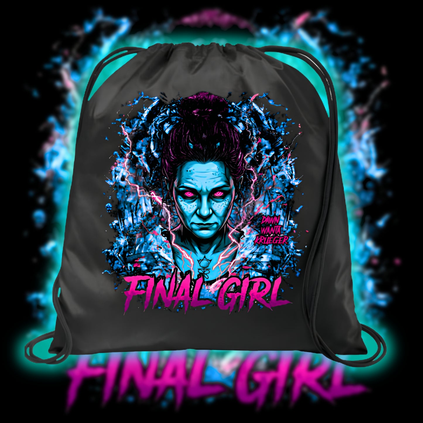 FINAL GIRL DAWN WANTA KRUEGER "REBORN" DRAWSTRING BAG