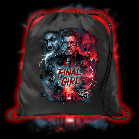 FINAL GIRL "REBORN" MATTHEW WHITE DRAWSTRING BAG