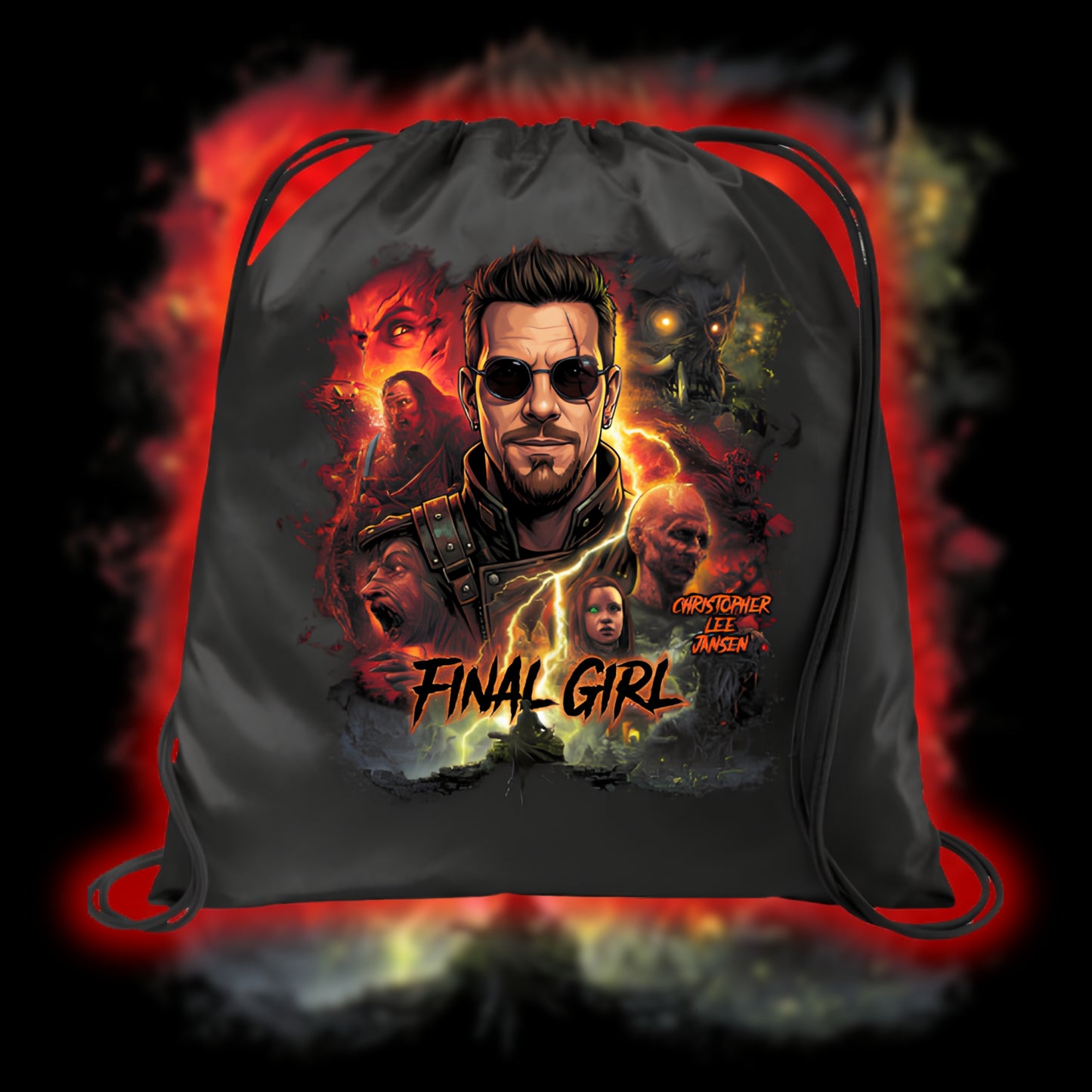 FINAL GIRL "REBORN" CHRISTOPHER LEE JANSEN DRAWSTRING BAG