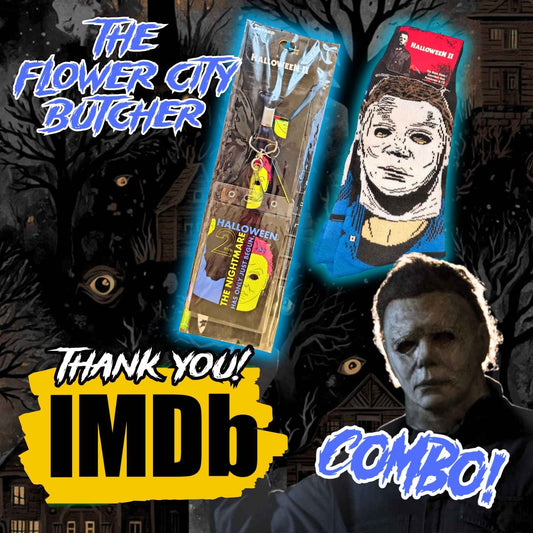 FCB HALLOWEEN SOCKS, LANYARD, IMDB CREDIT COMBO